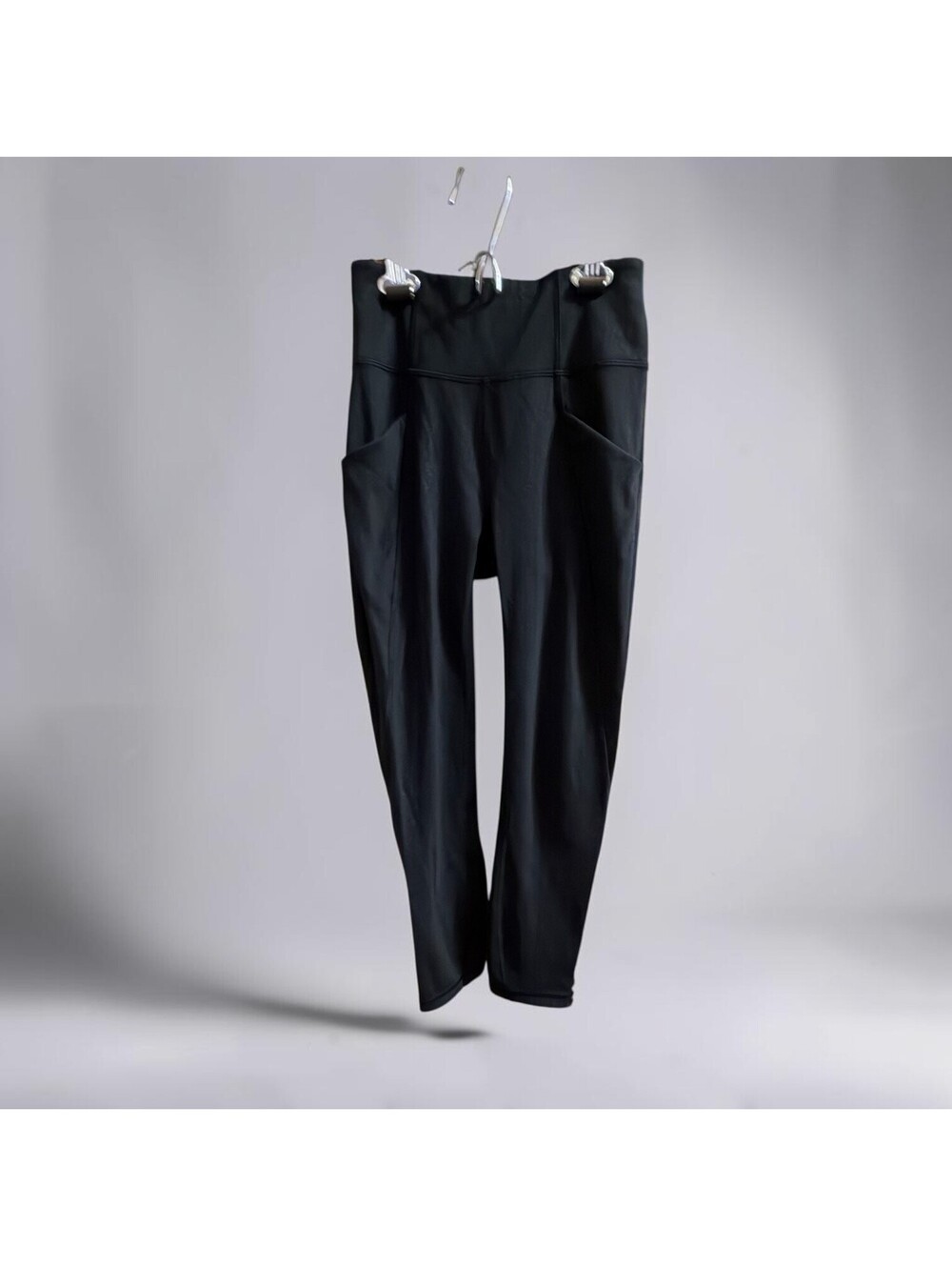 Lululemon Time To Sweat Crop 23” Polar Shift Emboss Black Leggings Size 2